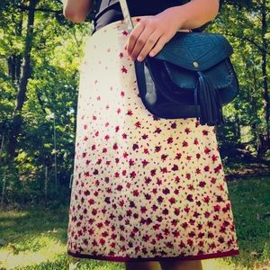 Ann Taylor skirt with small red flower print